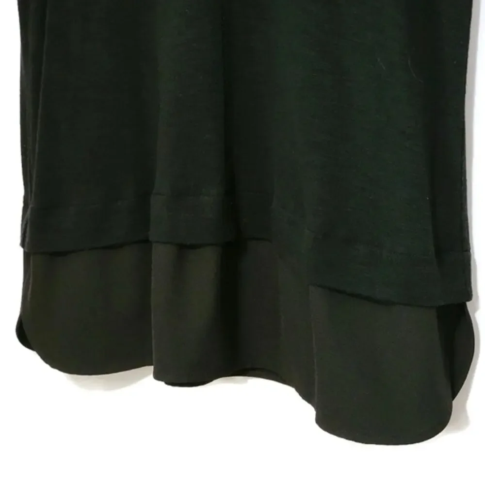 J.Crew Tiered Sleeveless Scoop Neck Tunic Top Black L Feminine